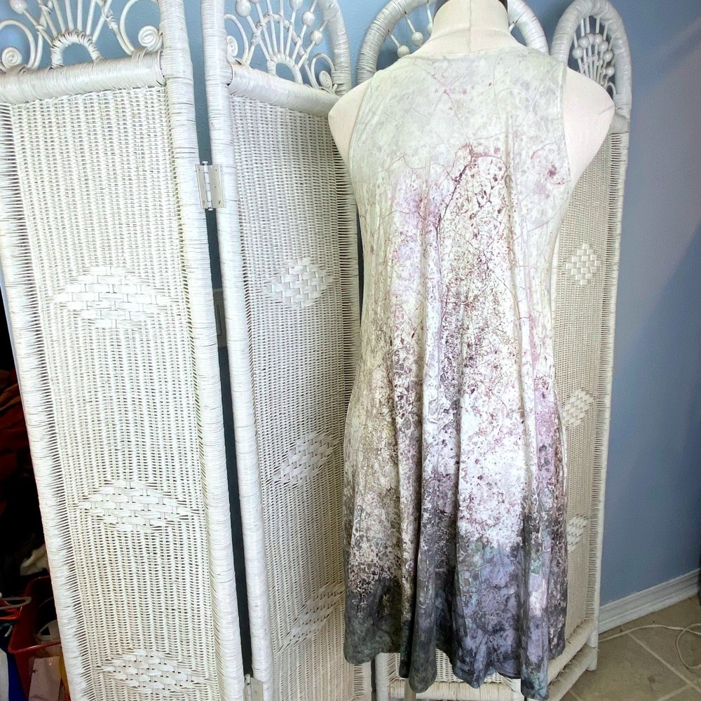 Suki + Solaine Abstract Ombre Swing Midi Dress Made in USA Artistic Minimalist L - Picture 10 of 12